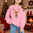 thumbnail image 1 of Crewneck Sweatshirt Kids Holiday Tree Print Pocket Crew Neck Long Sleeve Hoodless Top Pink 6-7 Years, 1 of 4