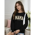 thumbnail image 1 of Mama Sweatshirt for Women Crew Neck Long Sleeve Shirt Casual Loose Black Top, 1 of 7