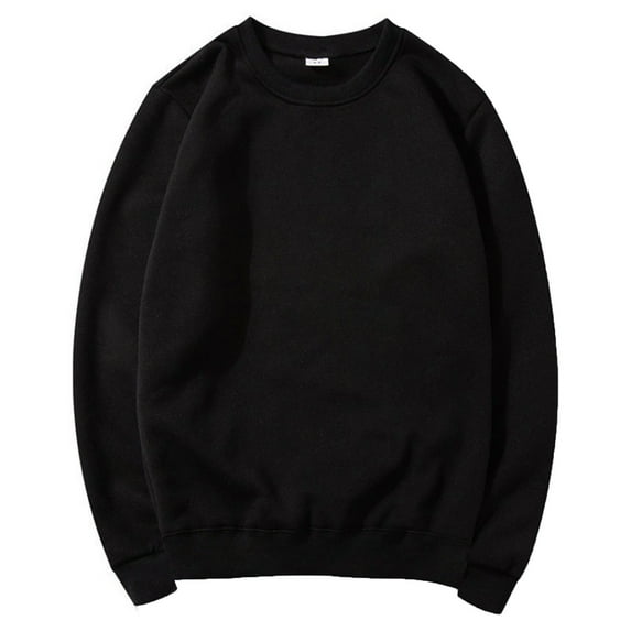Crewneck Sweatshirt Men Motion Head Cover Solid Round Neck Sweater Long Sleeves Breathable Sweatshirt Pullover