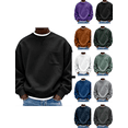 thumbnail image 1 of Crewneck Sweatshirt Nelozsy Men's Solid Color Crew Neck Loose Long Sleeve Comfortable Hoodies Sweatshirts Tops Black XXL, 1 of 5