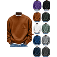 thumbnail image 1 of Crewneck Sweatshirt Nelozsy Men's Solid Color Crew Neck Loose Long Sleeve Comfortable Hoodies Sweatshirts Tops Brown XL, 1 of 5