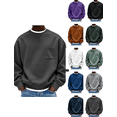thumbnail image 1 of Crewneck Sweatshirt Nelozsy Men's Solid Color Crew Neck Loose Long Sleeve Comfortable Hoodies Sweatshirts Tops Dark Gray L, 1 of 5