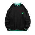 thumbnail image 1 of Crewneck Sweatshirt Qiggri Men's Casual Top Round Neck Fake Two-Piece Sports Top Long Sleeved Top, 1 of 8