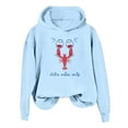 thumbnail image 1 of Crewneck Sweatshirt Women Oversized Fashion Drop Shoulder Pullover Vintage Lobster Graphic Pullover Long Sleeve Tops For Spring Fall (Blue,Small), 1 of 4