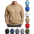 thumbnail image 1 of Crewneck Sweatshirt Zaewscy Men Long Sleeve Solid Round Neck Pocket Sport Sweatshirts Khaki L, 1 of 9