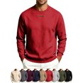 thumbnail image 1 of Crewneck Sweatshirt for Men Long Sleeve Small Logo Regular Fit Basic Casual Everyday Spring Fall Pullover, 1 of 8