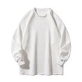 thumbnail image 1 of Crewneck SweatshirtQiggri Men's Solid Color Loose Fitting Pullover Square Pattern Long Sleeve Hoodie, 1 of 8
