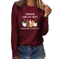 thumbnail image 1 of Crewneck Sweatshirts Clearance! Weikingp CHICKENS MAKE ME HAPPY Funny Printed Round Neck Long Sleeve T Shirt Graphic Sweatshirts Comfortable Sweatshirts Casual Wear, 1 of 3
