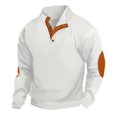 thumbnail image 1 of Crewneck Sweatshirts Men White Waffle Warm Jumper Casual Solid Color Long Sleeve Plus Size Hoodless XL, 1 of 8