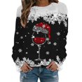 thumbnail image 1 of Crewneck Sweatshirts Ugly Christmas Sweater Women Funny Plus Size Long Sleeve Xmas Red Wine Glass Shirts Pullover, 1 of 8