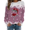 thumbnail image 1 of Crewneck Sweatshirts Ugly Christmas Sweater Women Funny Plus Size Long Sleeve Xmas Red Wine Glass Shirts Pullover, 1 of 8