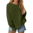 thumbnail image 1 of Crewneck Sweatshirts Women Casual Long Sleeve Raglan Tops with Thumb Holes Solid Color Pullover Hoodies Fall Sweatshirts for Women, 1 of 8