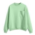 thumbnail image 1 of Crewneck Sweatshirts Women, Comdrip Mock Neck Sweatshirt Casual Plus Size Long Sleeve Sweatshirt Pullover 2025 Fall Sweaters with Pockets Sweatshirt Women Light Green M, 1 of 4