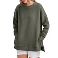 thumbnail image 1 of Crewneck Sweatshirts Women, Comdrip Women's Oversized Sweatshirts Crewneck Long Sleeve Pullover Shirts Side Zipper 2025 Fall Clothes Womens Crewneck Sweatshirt Bronze L, 1 of 7