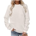 thumbnail image 1 of Crewneck Sweatshirts Women Fashion Casual Pullover Solid Color Long Sleeve Tops Workout Pullover Sweatshirt Fall Fashion for Women 2025 Trendy, 1 of 7