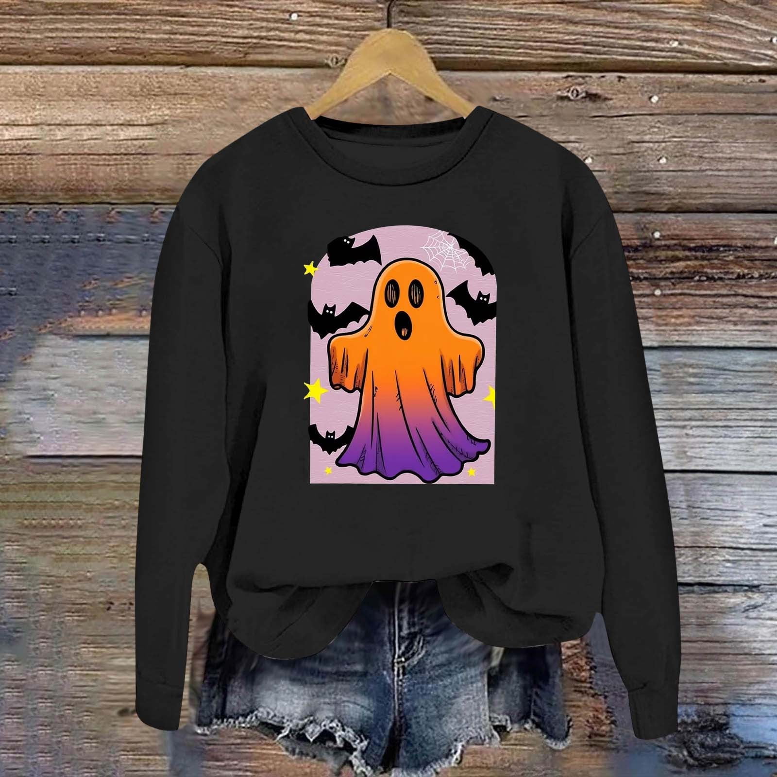 Halloween Cartoon Pumpkin Ghost Sweater Winter Loose Pullover Knitted Top Fashion Women's Clothing