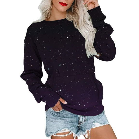 Crewneck Sweatshirts for Women Long Sleeve Pullover Fleece Hoodies with Pocket Casual Solid Loose Fall Fashion Sweaters Comfy Lightly Winter Outfit Clothes 2025