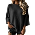 thumbnail image 1 of Crewneck Sweatshirts for Women, Loose Long Sleeve Knit Sweaters Women Lightweight Business Casual Trendy Soft Sweatshirts Cute Sweaters Basic Tops Ladies Casual Pullover Sweaters,Black,M, 1 of 4