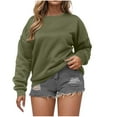 thumbnail image 1 of Crewneck Sweatshirts for Women Loose Long Sleeve Pullover Hoodies Soft Lightly Round Neck Sweatshirt Solid Fashion Blouse Tops Clothes Comfy Fall Winter Outfits Tops, 1 of 5