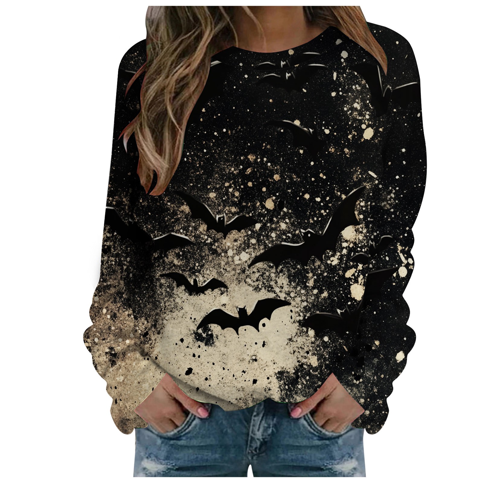 Crewneck Sweatshirts for Women Plus Size Pullover Oversized Long Sleeve