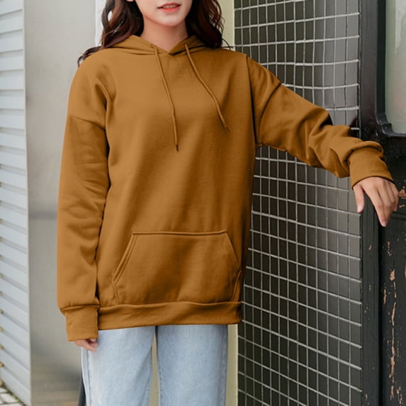 Crewneck Sweatshirts for Women Tunic Tops Long Sleeve Shirts Casual Pullover Crew Neck Loose Sweat Shirts Plus Size Solid Color Sweatshirts 2025 Fall Fashion