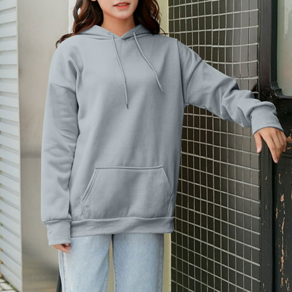 Crewneck Sweatshirts for Women Tunic Tops Long Sleeve Shirts Casual Pullover Crew Neck Loose Sweat Shirts Plus Size Solid Color Sweatshirts 2025 Fall Fashion