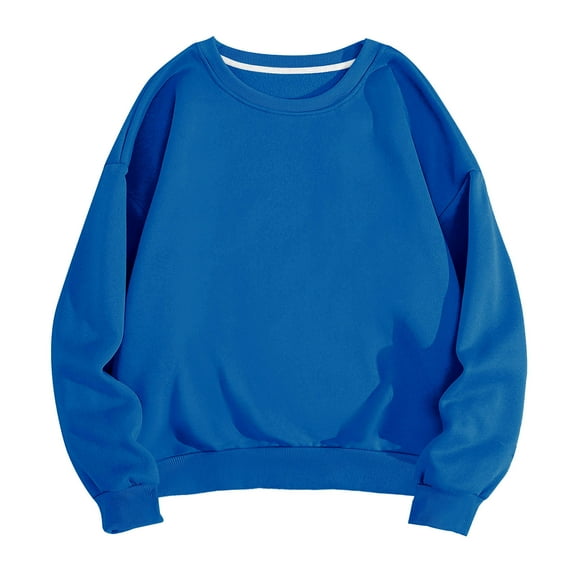 Crewneck Sweatshirts for Men Fleece Lined Casual Long Sleeve Pullover Shirts Basic Solid Color Loose Comfort Warm No Hood Sweatshirt Tops