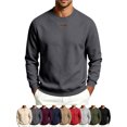 thumbnail image 1 of Crewneck Sweatshirts for Men Long Sleeve Small Logo Regular Fit Casual Pullover Tops, 1 of 8