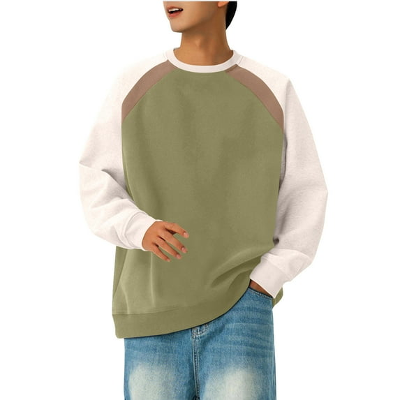 Crewneck Sweatshirts for Men Long Sleeve Tshirt Men's Fashion Hoodies & Sweatshirts Mens 3/4 Zip Pullover Clearance Items Under 10 Dollars
