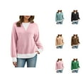 thumbnail image 1 of Crewneck Sweatshirts for Women 2025 Fall Winter Long Sleeve Casual Color Block Sweatshirt Pullover Tops, 1 of 5