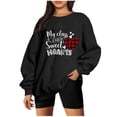 thumbnail image 1 of Crewneck Sweatshirts for Women Valentine's Day Cute Funny Graphic Print Pullover Tops Casual Long Sleeve Shirt(Black,M), 1 of 4