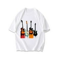 thumbnail image 1 of Crewneck T Shirt Black Guitar Music Instrument Print For Men And Women Casual Wear, 1 of 4