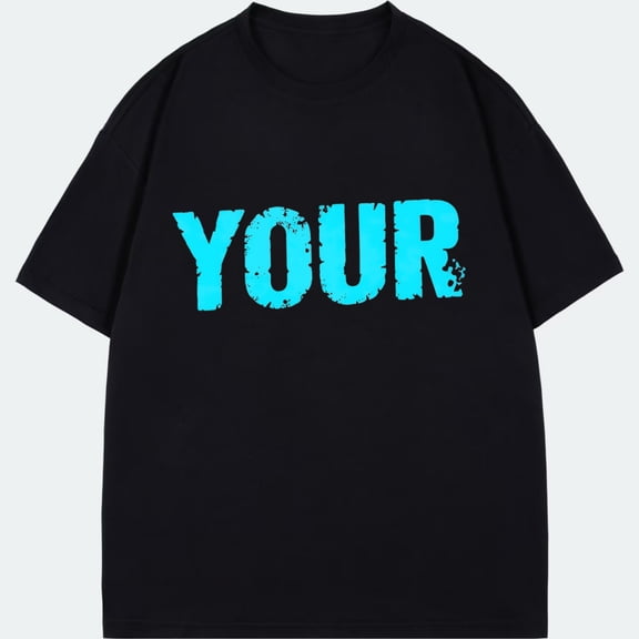 Crewneck T Shirt Black Your Text Graphic Print Casual Wear