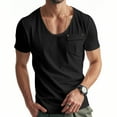 thumbnail image 1 of Crewneck T Shirts for Men with Pocket Short Sleeve Tees Tops Mens Casual Solid Color Pullover Slim Breathable Basic Going-Out Loungewear Tshirts Shirt, 1 of 8