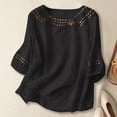 thumbnail image 1 of Crewneck T Shirts for Women Spring Short Sleeve Embroidered Print Tops Summer Casual Loose Basic Tee, 1 of 3