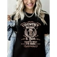 thumbnail image 1 of Crewneck Tshirt Country Music Print Short Sleeve Shirt for Women, 1 of 4