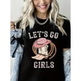 thumbnail image 1 of Crewneck Tshirt Let's Go Girls Print Short Sleeve Shirt for Women, 1 of 4