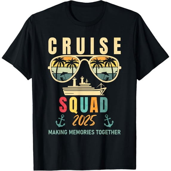 Crewneck Unisex Tee - Cruise Squad 2025 Birthday party Vacation family matching T-Shirt
