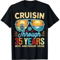 thumbnail image 1 of Crewneck Unisex Tee - Cruisin Through 35 Years 35th Wedding Anniversary Cruise T-Shirt, 1 of 4