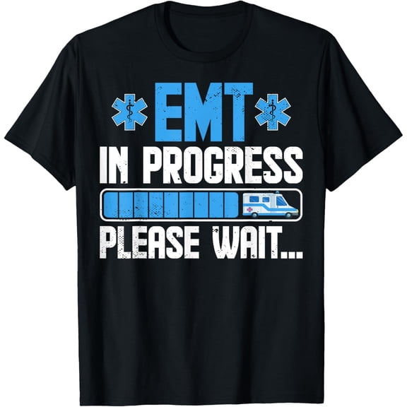 Crewneck Unisex Tee - EMS Student Future Paramedic - EMT in Progress Please Wait T-Shirt