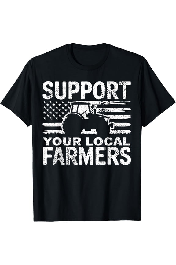 Crewneck Unisex Tee - Farming Support Your Local Farmers T-Shirt