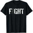 thumbnail image 1 of Crewneck Unisex Tee - Fight Melanoma Cancer - Military Style Awareness Ribbon T-Shirt, 1 of 4