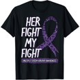 thumbnail image 1 of Crewneck Unisex Tee - Her Fight Is My Fight Multiple System Atrophy Supporters MSA T-Shirt, 1 of 4