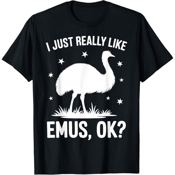 Crewneck Unisex Tee - I Just Really Like Emus Funny Emu T-Shirt