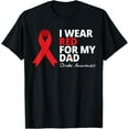 thumbnail image 1 of Crewneck Unisex Tee - I Wear Red For My Dad Stroke Awareness Survivor Warrior Love T-Shirt, 1 of 4