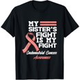 thumbnail image 1 of Crewneck Unisex Tee - My Sister's Fight Is My Fight Endometrial Cancer Awareness T-Shirt, 1 of 4