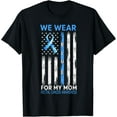 thumbnail image 1 of Crewneck Unisex Tee - We Wear For My Mom Rectal Cancer Awareness Ribbon T-Shirt, 1 of 4