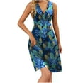thumbnail image 1 of Crewneck V Neck for Women Summer Fall Sleeveless Short Sleeve Graphic Midi Mini Petite Knee Length Beach Brunch Hawaiian Pleated Tropical Dresses Women 2025, 1 of 7