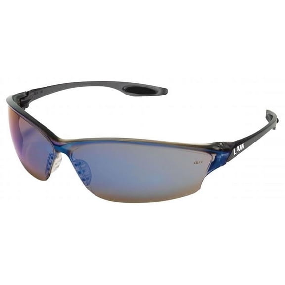Crews 135-LW218 Law 2 - Black Temple Inserts- Blue Mirror Lens