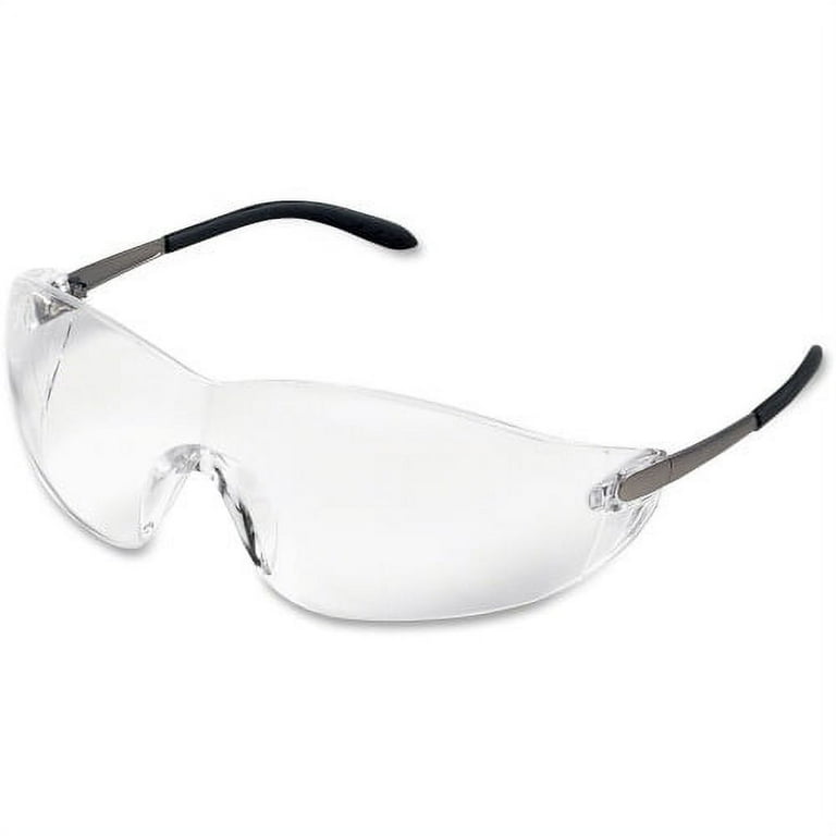 Crews BlackJack Metal Alloy Safety Glasses - Eye, Ultraviolet Protection - Clear Lens - Chrome Frame - Side Shield, Scratch Resistant, Non-slip, Wraparound Lens - 1 Each Crews BlackJack Metal Alloy Safety Glasses - Eye, Ultraviolet Protection - Clear Lens - Chrome Frame - Side Shield, Scratch Resistant, Non-slip, Wraparound Lens - 1 Each